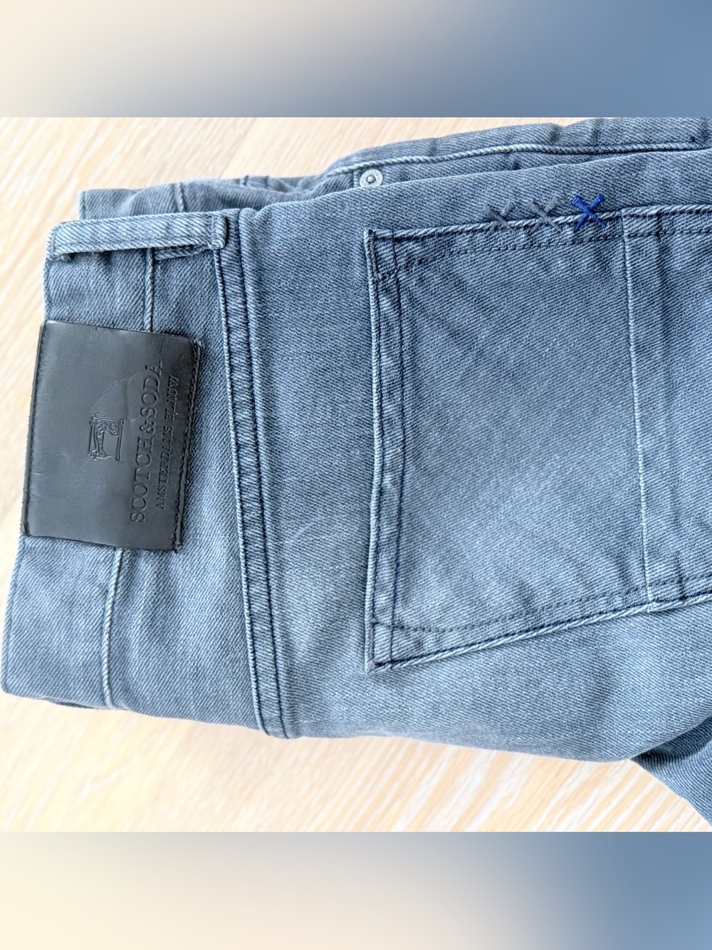 Scotch & Soda Washed Blue Relaxed Women's Jeans with Patch Pocket
